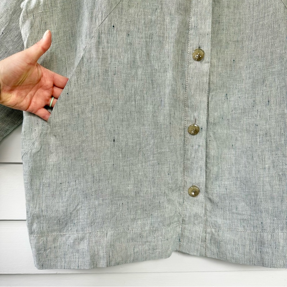 MARINA Rinaldi Linen Button Up Shacket/ Lightweight Jacket - Picture 5 of 9